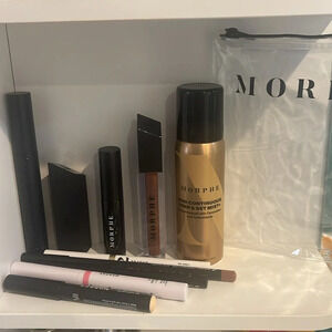 NEW 11 Piece Morphe Makeup Set Eyes Lips Face Setting Bag Spray Luxury High End